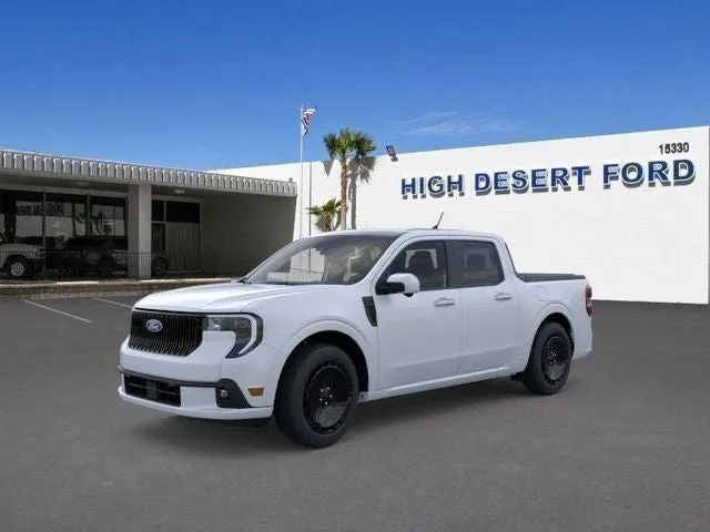 2026 Ford Maverick Lobo High in Space White Metallic — front three-quarter view