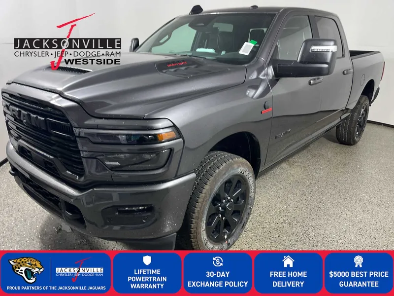 2026 RAM 2500 Laramie in Granite Crystal Metallic Clear-Coat Exterior Paint — front three-quarter view