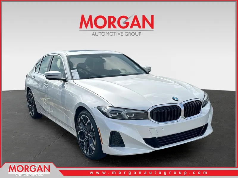 2026 BMW 3 Series 330i in White — front three-quarter view
