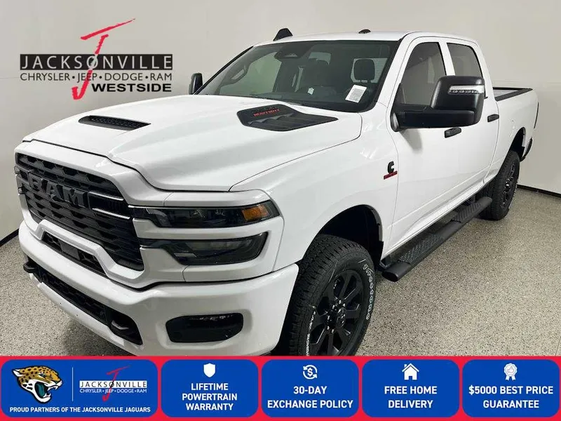 2026 RAM 2500 Black Express in Bright White Clear-Coat Exterior Paint — front three-quarter view