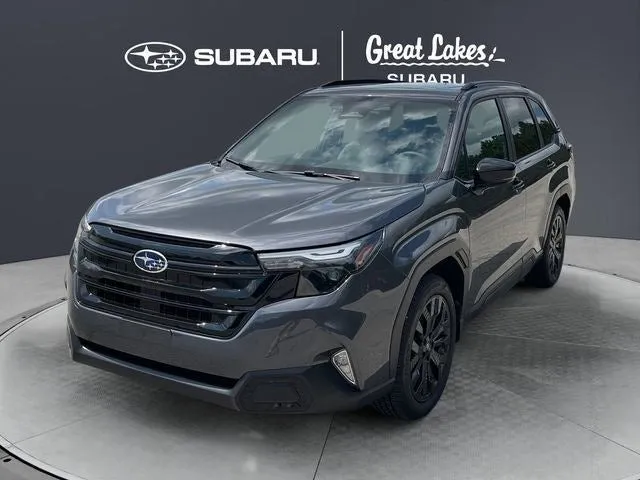 2026 Subaru FORESTER Sport Onyx Edition in Magnetite Gray Metallic — front three-quarter view