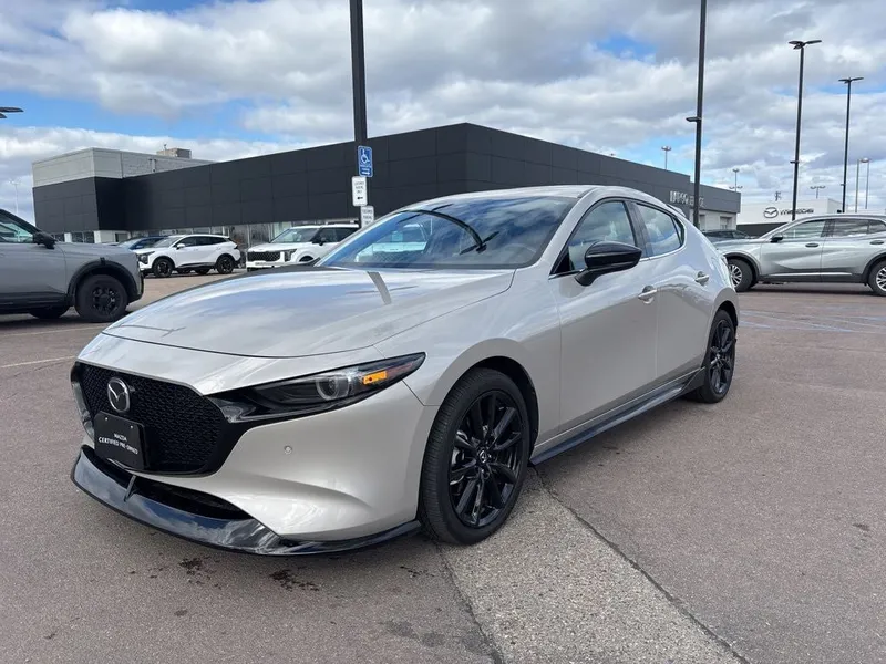 2025 Mazda Mazda3 2.5 Turbo Premium Plus Package in Quartz Metallic — front three-quarter view