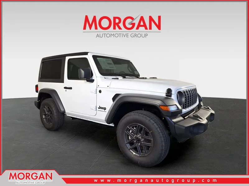 2026 Jeep Wrangler Sport S in White — front three-quarter view