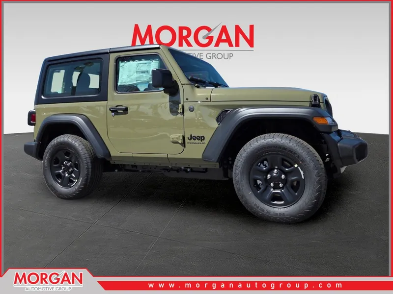 2026 Jeep Wrangler Sport in Green — front three-quarter view