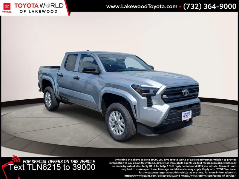 2026 Toyota Tacoma SR in Celestial Silver Metallic — front three-quarter view