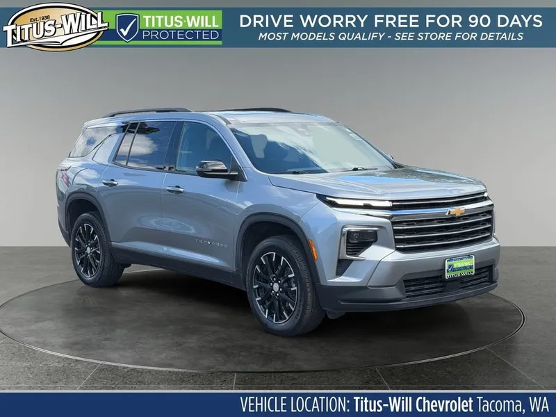 2025 Chevrolet Traverse LT in Sterling Gray Metallic — front three-quarter view