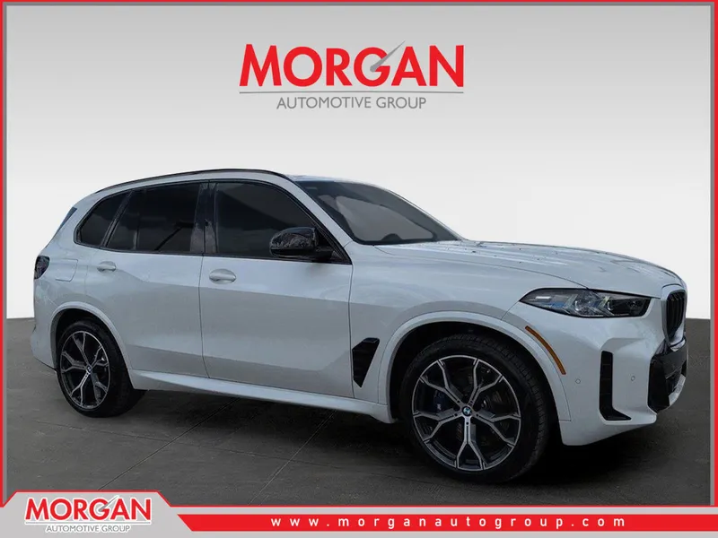 2026 BMW X5 M60i in White — front three-quarter view
