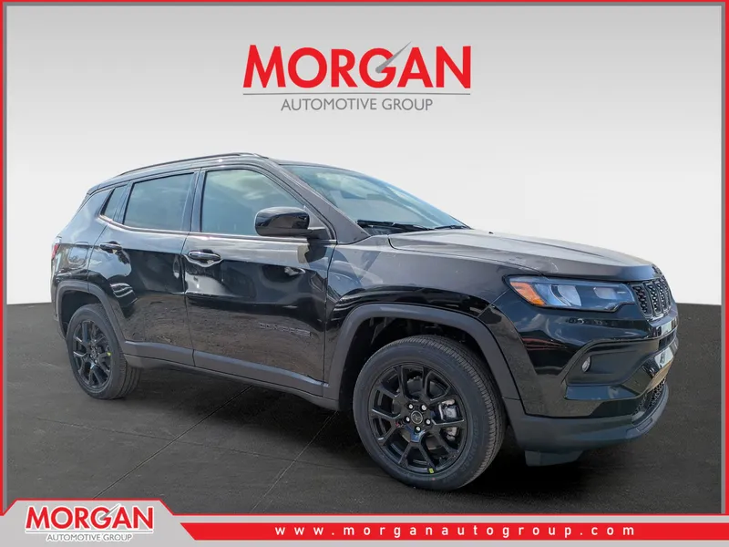 2026 Jeep Compass Latitude in Black — front three-quarter view