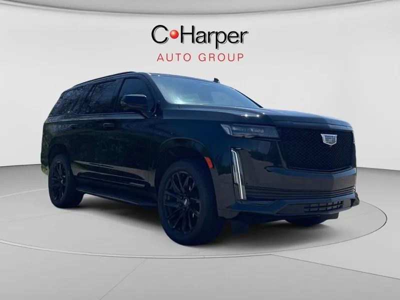 2024 Cadillac Escalade Sport in Black Raven — front three-quarter view