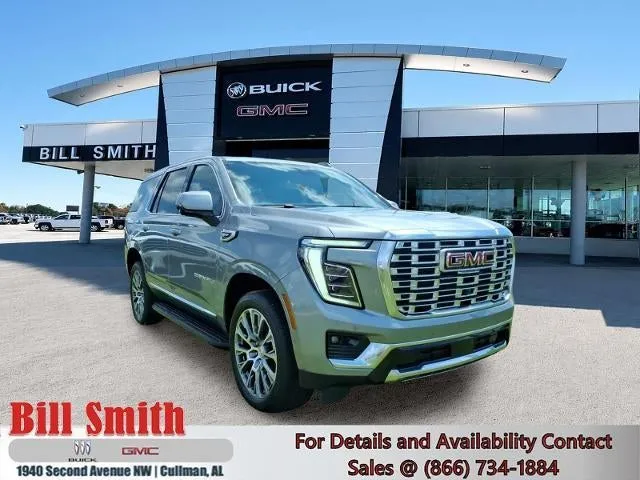 2026 GMC Yukon Denali in Sterling Metallic — front three-quarter view