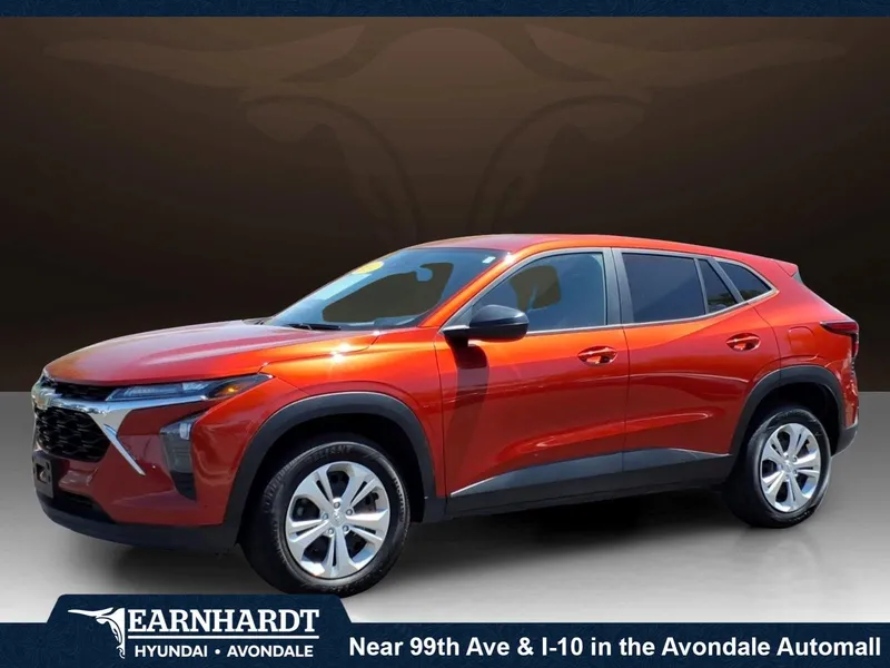 2024 Chevrolet Trax LS in Cayenne Orange Metallic — front three-quarter view
