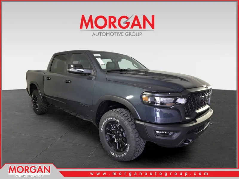 2026 Ram 1500 Rebel in Blue — front three-quarter view