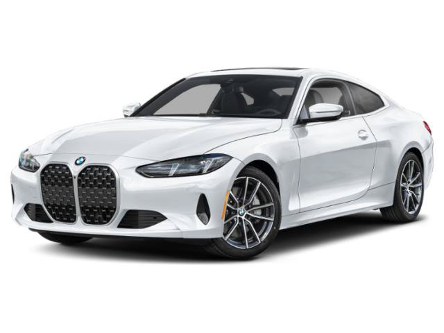 2026 BMW 4 Series 430i in Alpine White — front three-quarter view