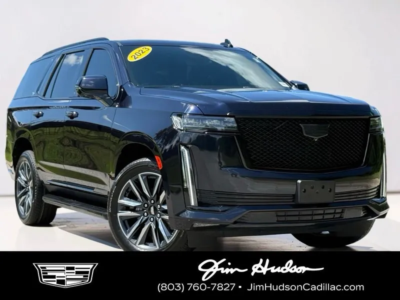 2023 Cadillac Escalade Sport in Blue Metallic — front three-quarter view
