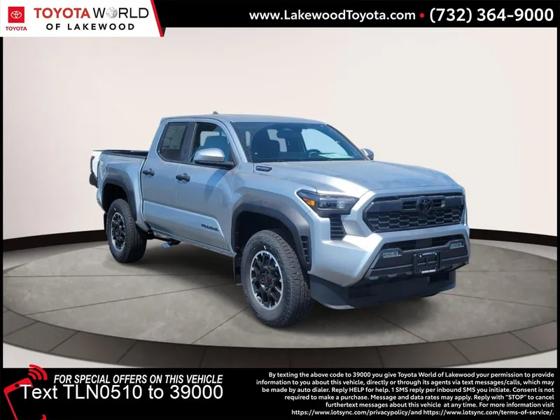 2026 Toyota Tacoma i-FORCE MAX Tacoma TRD Off-Road in Celestial Silver Metallic — front three-quarter view