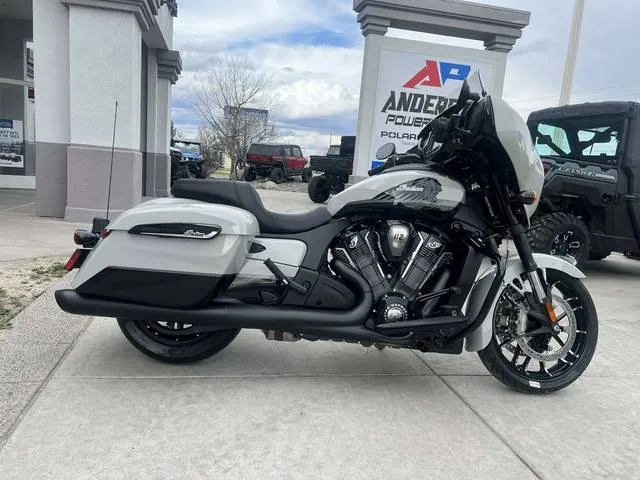 2026 Indian Motorcycle® Chieftain® PowerPlus Dark Horse® 112 Chalk with Black Metallic — front three-quarter view