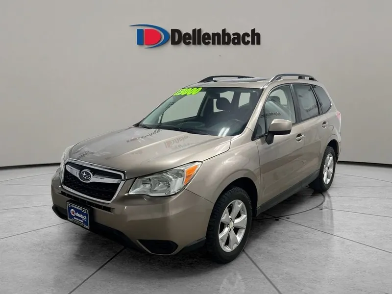 2016 Subaru Forester 2.5i Premium in Burnished Bronze — front three-quarter view