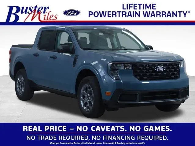 2026 Ford Maverick XLT in Azure Gray Metallic Tri-Coat — front three-quarter view