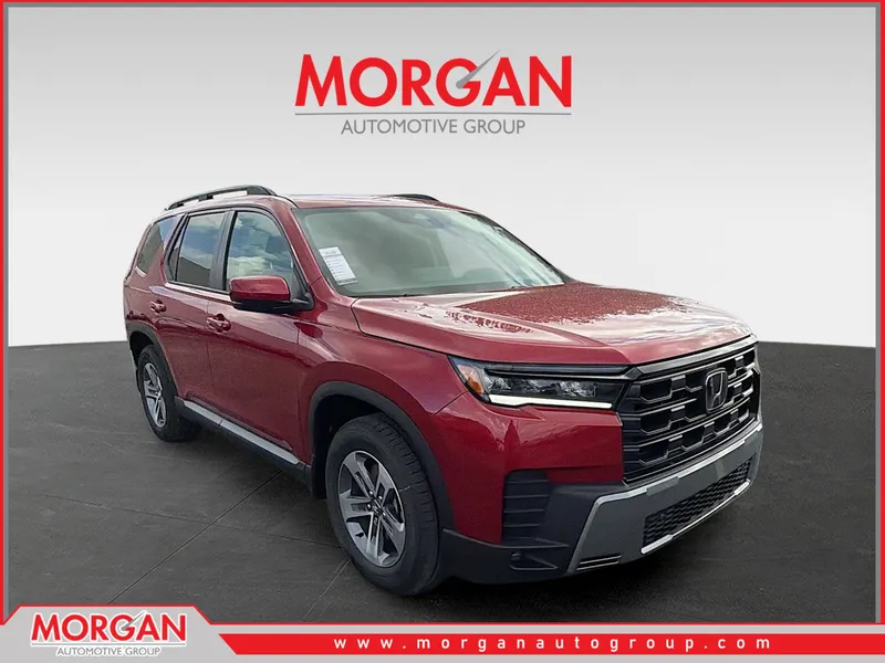 2026 Honda Pilot EX-L in Radiant Red Metallic II — front three-quarter view