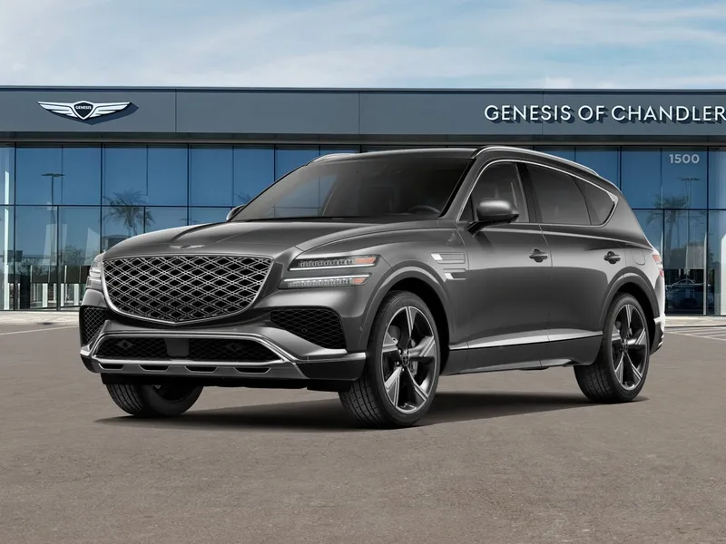 2026 Genesis GV80 2.5T PRESTIGE in Makalu Gray — front three-quarter view