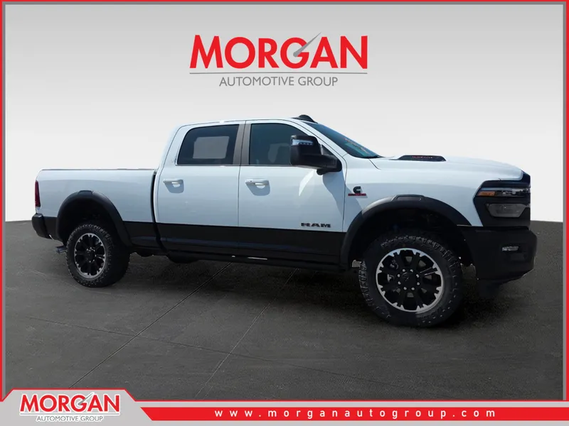 2026 Ram 2500 Rebel in White — front three-quarter view