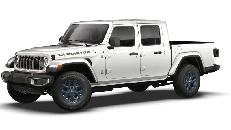 2026 Jeep Gladiator 85th Anniversary Edition in Bright White Clear-Coat Exterior Paint — front three-quarter view