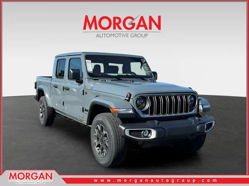 2026 Jeep Gladiator Sahara in Gray — front three-quarter view