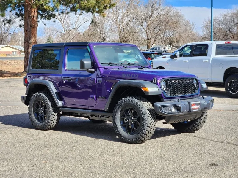 2026 Jeep Wrangler WRANGLER 2-DOOR WILLYS in Reign Exterior Paint — front three-quarter view