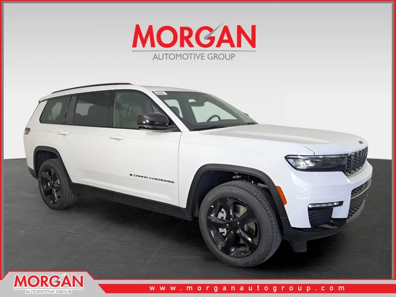 2025 Jeep Grand Cherokee L Limited in White — front three-quarter view