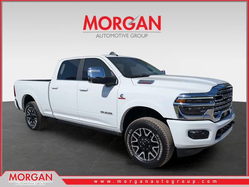 2026 Ram 2500 Limited Longhorn in White — front three-quarter view