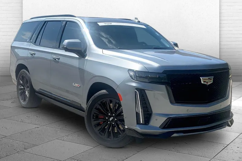 2024 Cadillac Escalade V-Series in Argent Silver Metallic — front three-quarter view