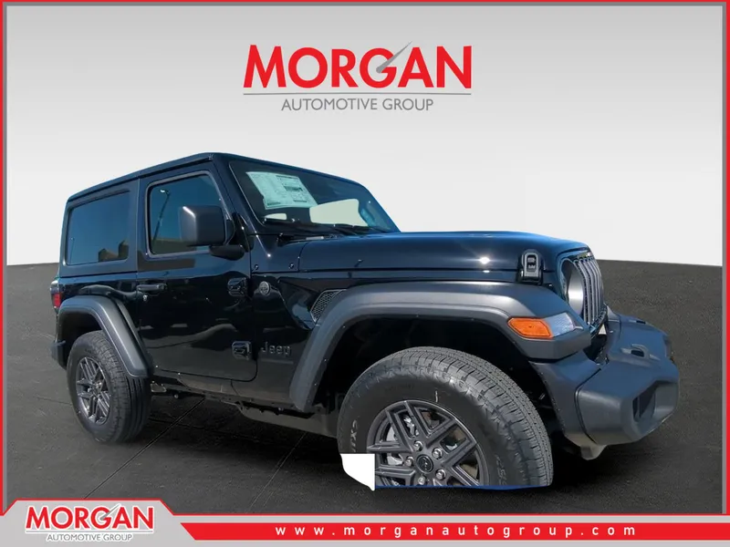 2026 Jeep Wrangler Sport S in Black — front three-quarter view