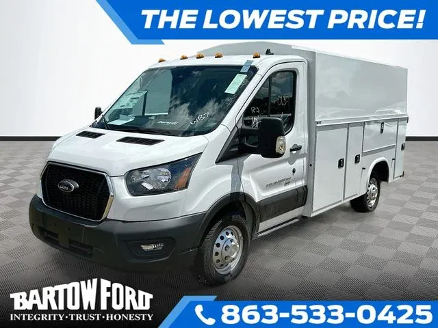 2025 Ford Transit-350 Base in Oxford White — front three-quarter view