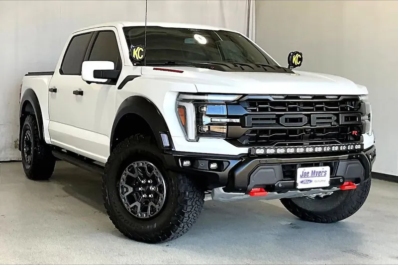 2025 Ford F-150 in Oxford White — front three-quarter view