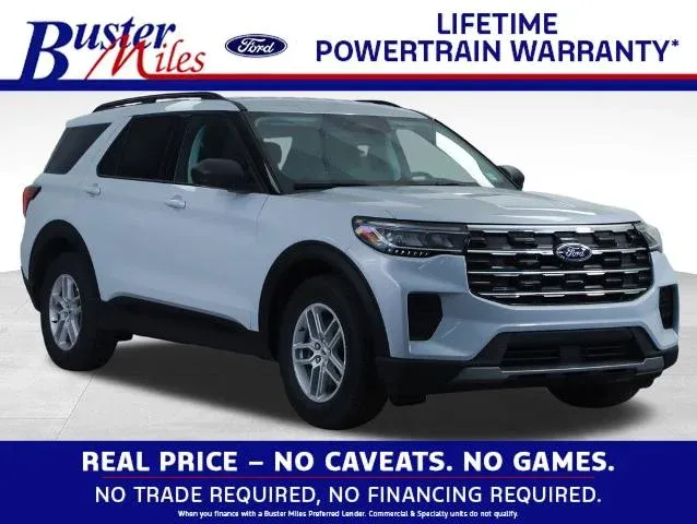 2026 Ford Explorer Active in Space White Metallic — front three-quarter view
