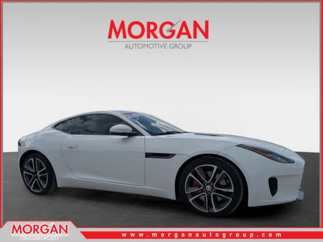 2019 Jaguar F-TYPE P300 in Fuji White — front three-quarter view