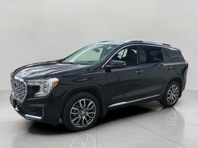 2023 GMC Terrain Denali in Ebony Twilight Metallic — front three-quarter view