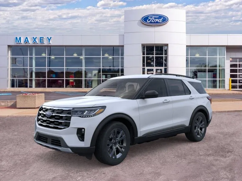 2026 Ford Explorer Active in Space White Metallic — front three-quarter view