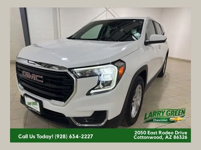 2024 GMC Terrain SLE in Summit White — front three-quarter view