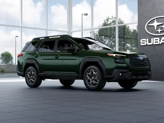 2026 Subaru OUTBACK Premium in Deep Emerald Green Pearl — front three-quarter view