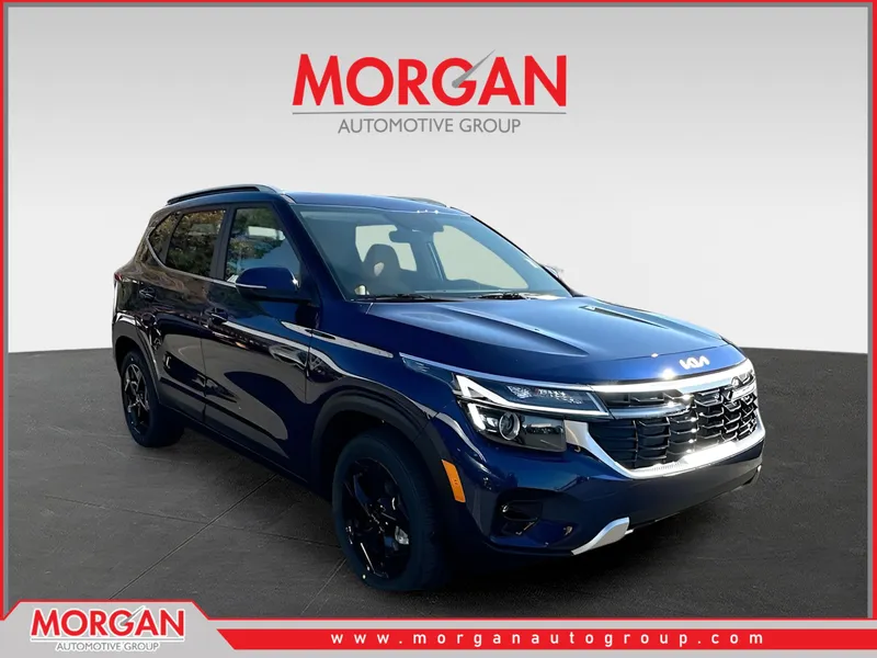 2026 Kia Seltos EX in Blue — front three-quarter view