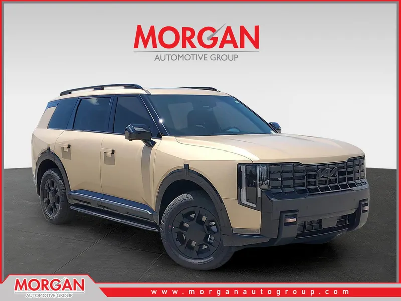2027 Kia Telluride X-Pro SX-Prestige in Terrain Brown Matte — front three-quarter view