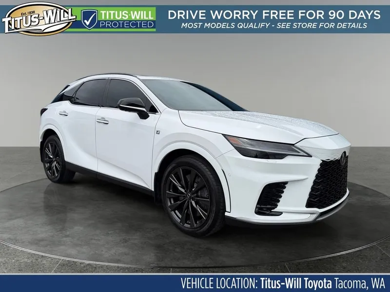 2024 Lexus RX 350 F Sport Handling in Ultra White — front three-quarter view