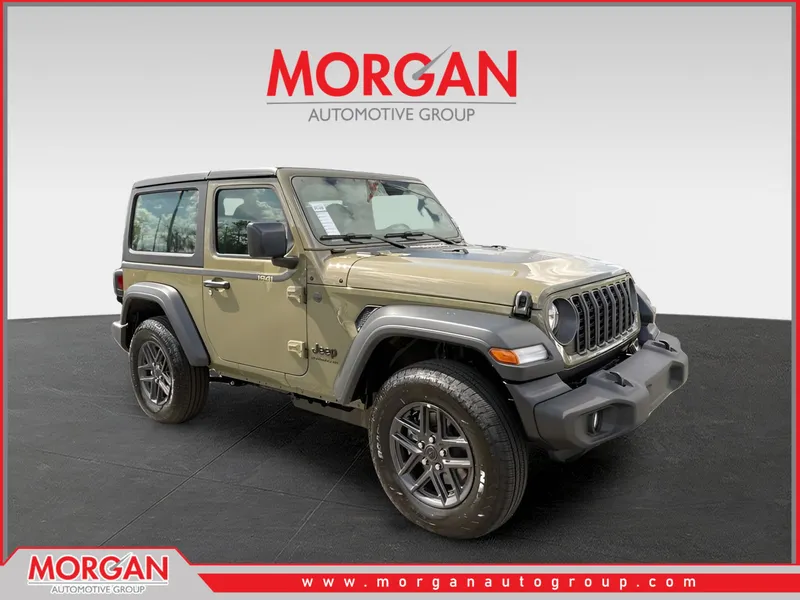 2026 Jeep Wrangler Sport in Green — front three-quarter view