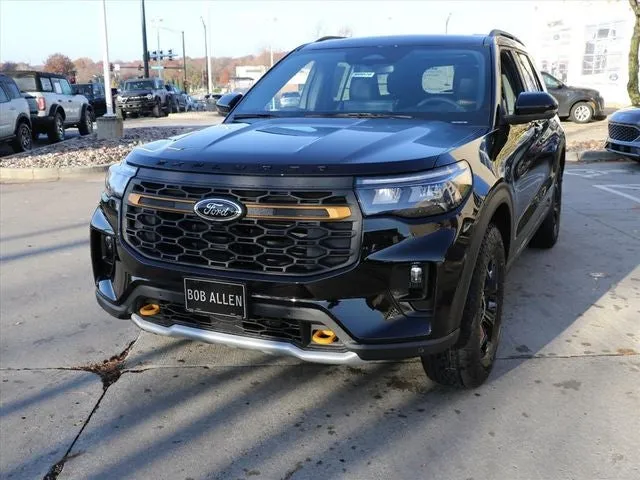 2026 Ford Explorer Tremor in Black Metallic — front three-quarter view