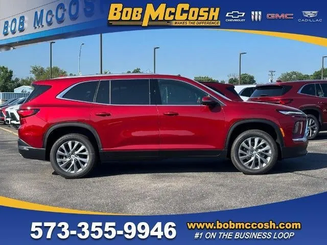 2026 Buick Enclave Preferred in Cherry Red Tintcoat — front three-quarter view