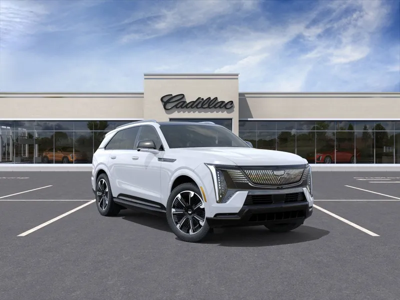 2026 Cadillac ESCALADE IQ Sport in Vibrant White Tricoat — front three-quarter view