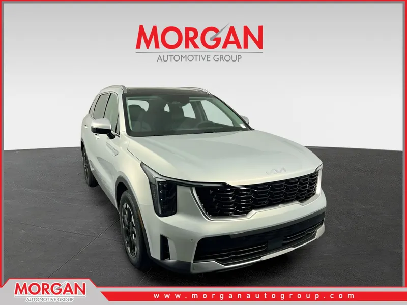 2026 Kia Sorento S in Ivory Silver — front three-quarter view