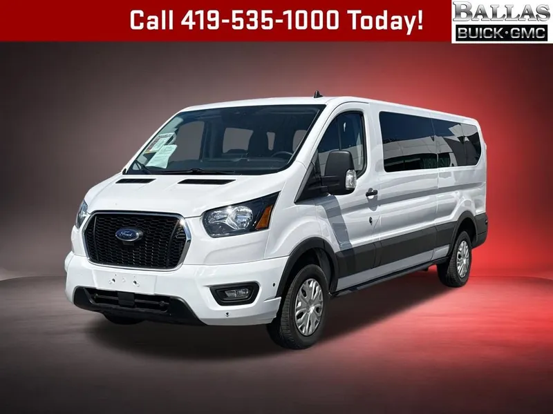 2024 Ford Transit Passenger Wagon XL in White. — front three-quarter view