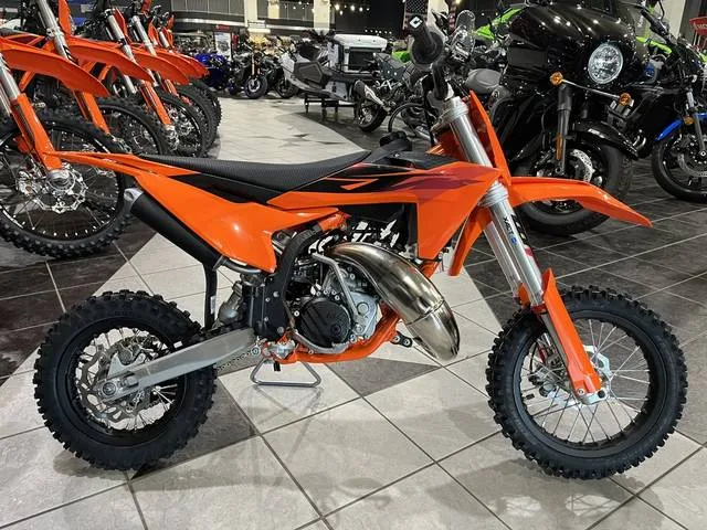 2027 KTM 50 SX — front three-quarter view